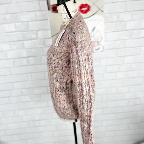 Bartolini Italy NWT Chunky Knit Wool Blend Puff Long Sleeve Sweater Size Large - Picture 4 of 10